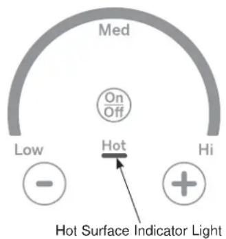 Med On Off Low Hot Hi Hot Surface Indicator Light