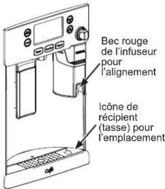 GE CWE23SP3MD1 - Placez votre tasse sous l'infuseur (sur l'icône de tasse du plateau et sous le bec verseur rouge). - 1