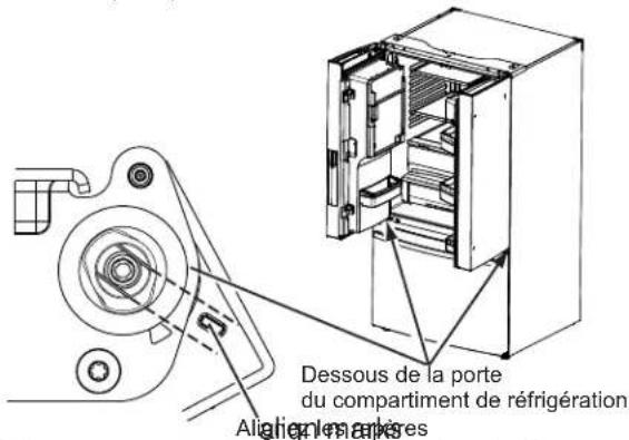 GE CFE28TP3MD1 - ⑤ REINSTALLATION DES PORTES DU RÉFRIGÉRATEUR - 2