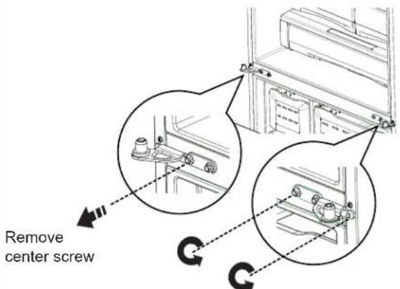 GE CFE28TP3MD1 - REMOVE CENTER HINGE (if necessary) - 1