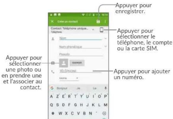 ALCATEL 3C - Ajouter un contact - 1