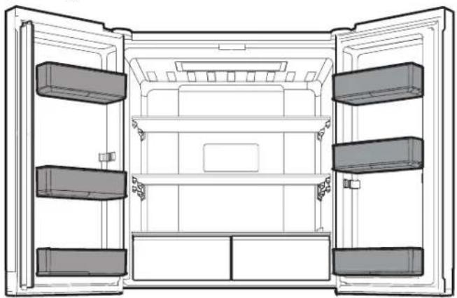 WHIRLPOOL WQ9 B2L CH - Køleafdelingens dørhylder - 1