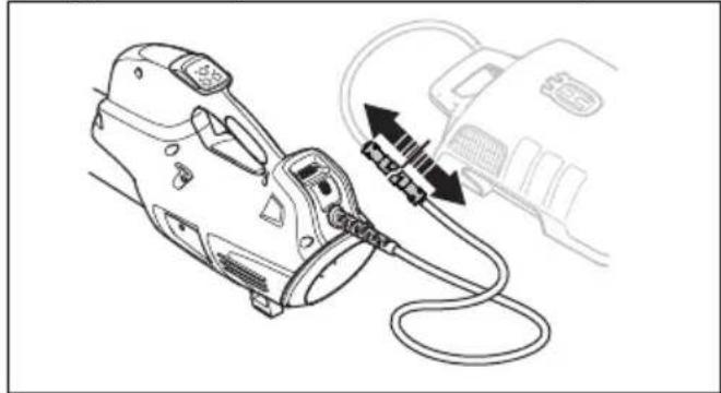 HUSQVARNA 320iB - Het product en de backpack-accu stoppen - 1