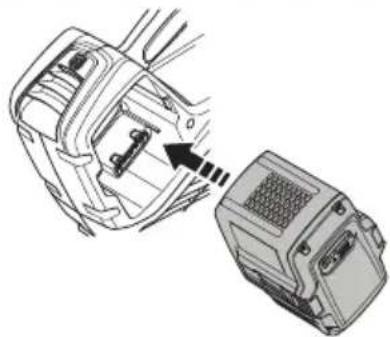 HUSQVARNA 320iB - De accu aansluiten op het product - 2