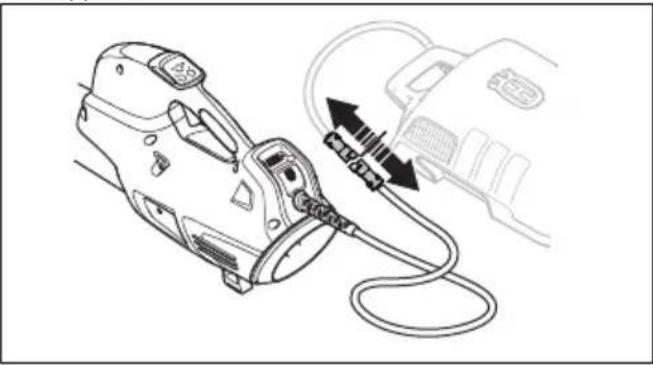 HUSQVARNA 320iB - Pour arrêter l'appareil et la batterie dorsale - 1