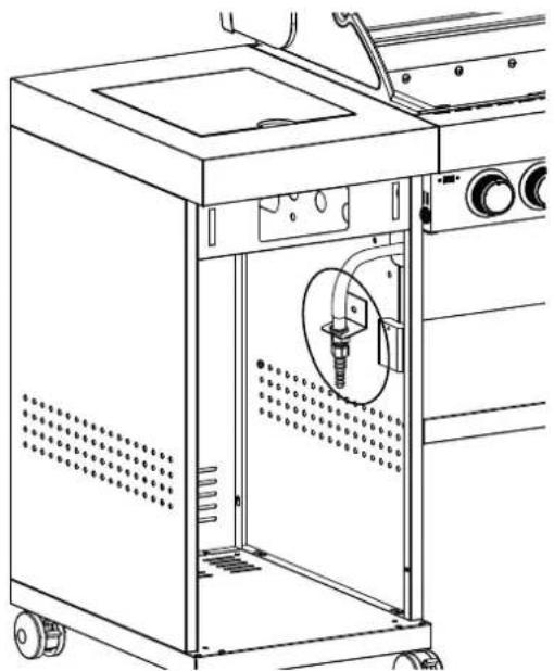 Rösle BBQ Kitchen Videro G4SK - Fitting the hose and gas pressure regulator - 5