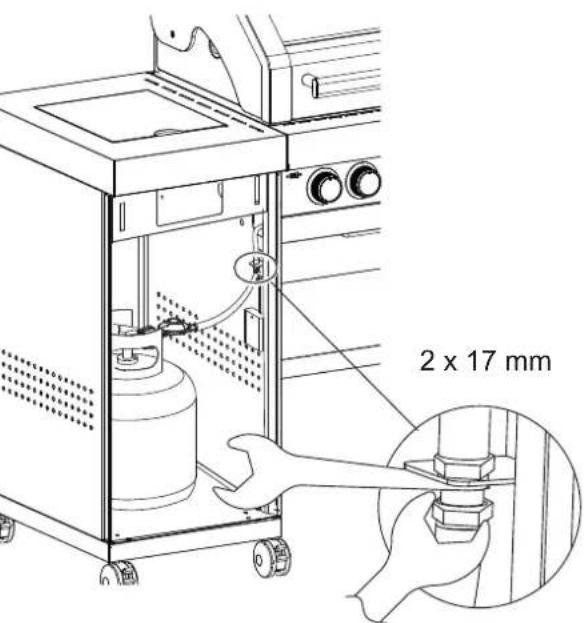 Rösle BBQ Kitchen Videro G4SK - Montaggio del tubo flessibile e del regolatore di pressione - 2