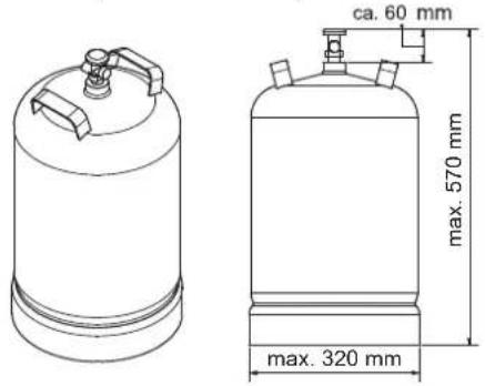 Rösle BBQ Kitchen Videro G4SK - Maximum size of gas cylinder - 1