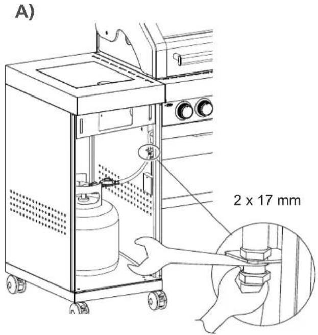 Rösle BBQ Kitchen Videro G4SK - Fitting the hose and gas pressure regulator - 2