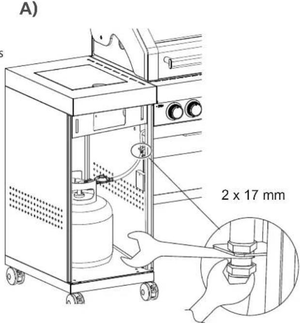 Rösle BBQ Kitchen Videro G4SK - Montage du tuyau flexible et du régulateur de pression - 2