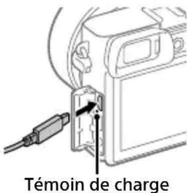 SONY ILCE6100L - La batterie étant insérée dans l'appareil, raccordez celui-ci à l'adaptateur secteur (fourni) à l'aide du câble micro-USB (fourni) et branchez l'adaptateur secteur sur la prise murale. - 1