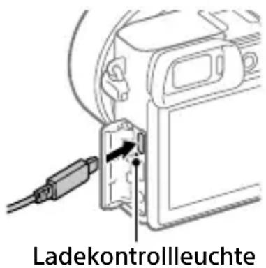 SONY ILCE6100L - Verbinden Sie die Kamera mit eingesetztem Akku über das Micro-USB-Kabel (mitgeliefert) mit dem Netzteil (mitgeliefert), und schließen Sie das Netzteil an eine Netzsteckdose an. - 1