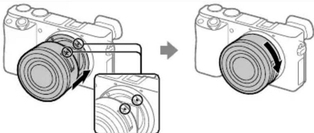 SONY ILCE6100L - Montering af et objektiv - 1