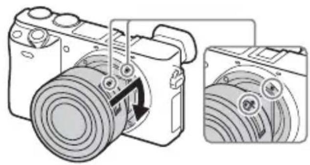 SONY ILCE6000L - Montaggio/rimozione dell'obiettivo - 2