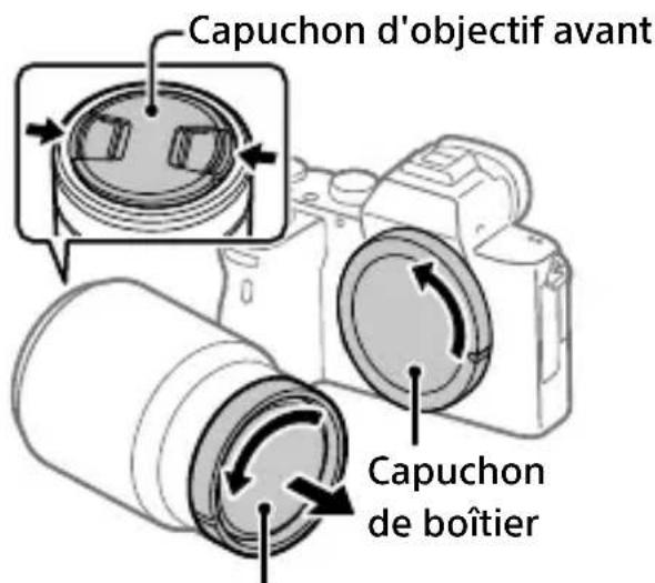 SONY ILCE7M3K - Retirez le capuchon de boîtier de l'appareil et le capuchon d'objectif arrière de l'arrière de l'objectif. - 1