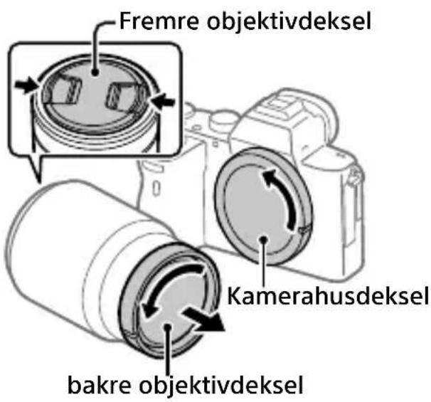 SONY ILCE7M3K - Fjern kamerahusdekselet fra kameraet og det bakre objektivdekselet fra baksiden av objektivet. - 1