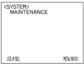 MAINTENANCE UDLRSEL MENUBOX