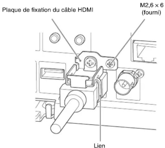 Plaque de fixation du câble HDMI M2,6 x 6 (fourni) Lien