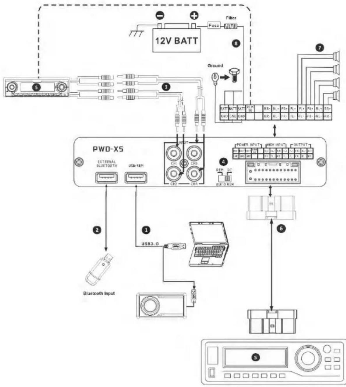 ALPINE PWDX5 - Connection Diagram - 1