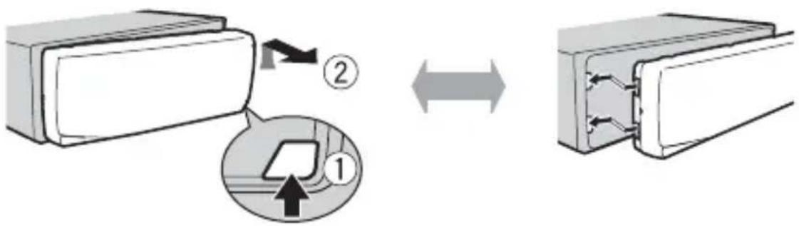 PIONEER MXTMS316BT - Detaching the front panel - 1