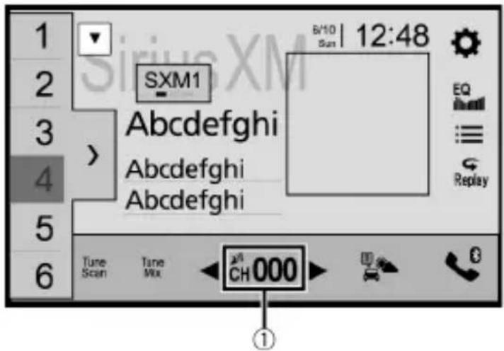 PIONEER AVH1550NEX - Affichage du canal actuel (Mode de radiodiffusion en direct) - 1
