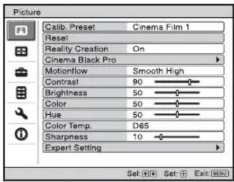 SONY VPLHW45ES - Pulse MENU. - 2