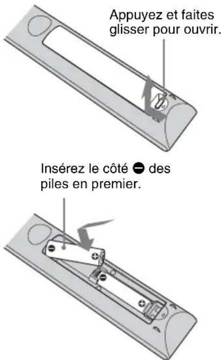SONY VPLHW45ES - Insertion des piles dans la télécommande - 1