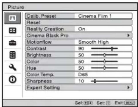 SONY VPLHW45ES - Sélection de la langue du menu - 2