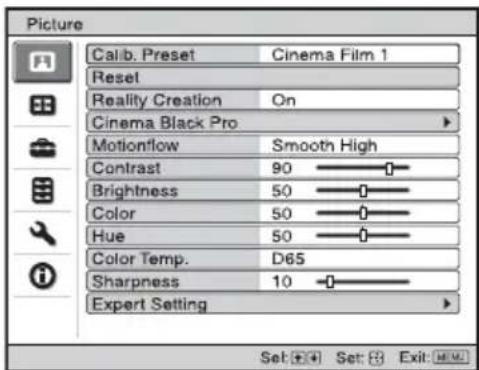 SONY VPLHW45ES - Press MENU. - 2