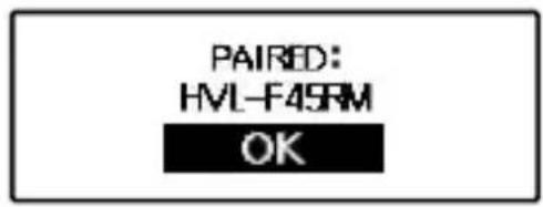 SONY HVLF45RM - Select [OK] to establish pairing. - 2