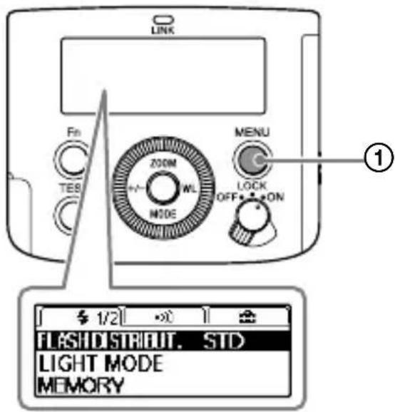 SONY HVLF45RM - Press the MENU button (①). - 1