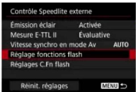 CANON Speedlite 430EX IIIRT - Sélectionnez [Contrôle Speedlite externe]. - 1