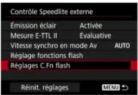 CANON Speedlite 430EX IIIRT - Réglages des fonctions personalisées du flash - 1