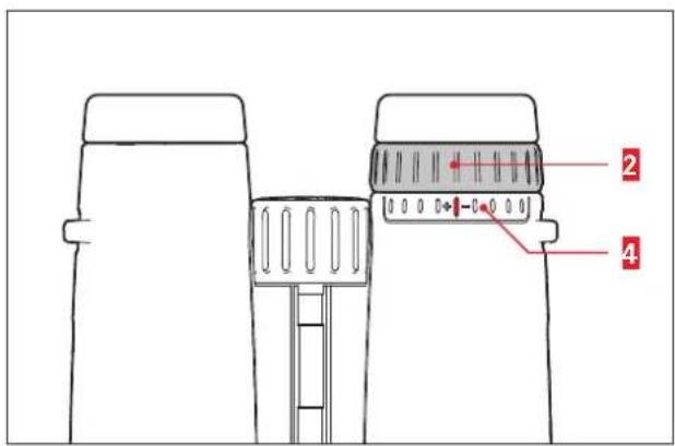 LEICA Trinovid 10x32 HD - INSTELLEN VAN DE SCHERPTE / DIOPTRIECOMPENSATIE - 1