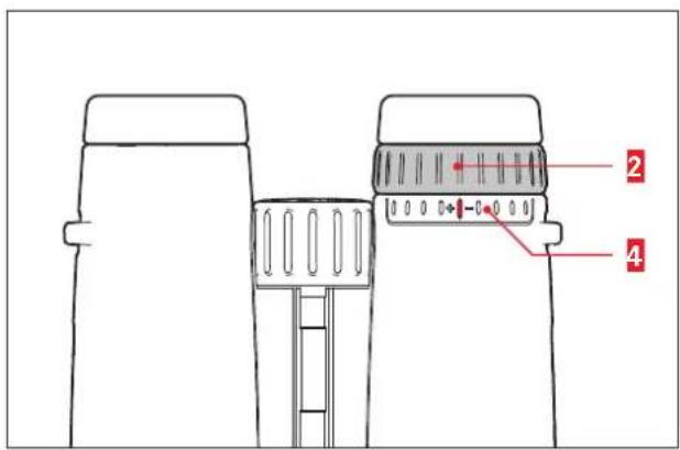 LEICA Trinovid 10x32 HD - REGOLAZIONE DELLA MESSA A FUOCO / CORREZIONE DIOTTRICA - 1