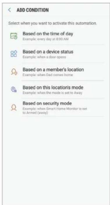 SAMSUNG SmartThings Wifi ETWV525 - Setting automations - 3