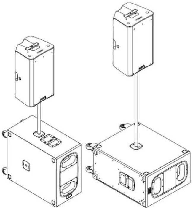 QSC KS212C - Enceintes sur mât sur un caisson de graves - 2