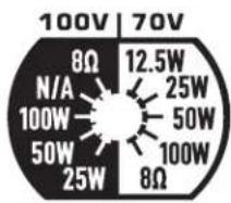 QSC ADS8T - Confi gure el conmutador de tomas del transformador - 1