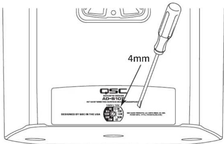 QSC ADS6T - Einstellen des Transformerstufenwahlschalters - 2
