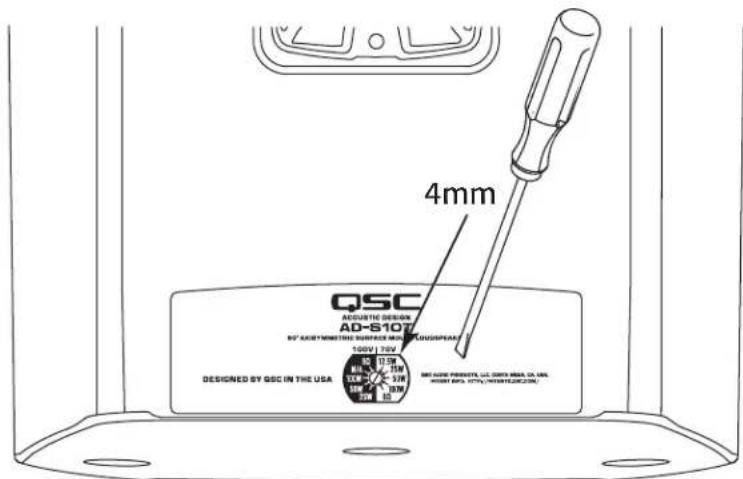 QSC ADS6T - Set the Transformer Tap Switch - 2