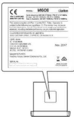 CLARION M608 - FCC Radiation Exposure Statement - 1