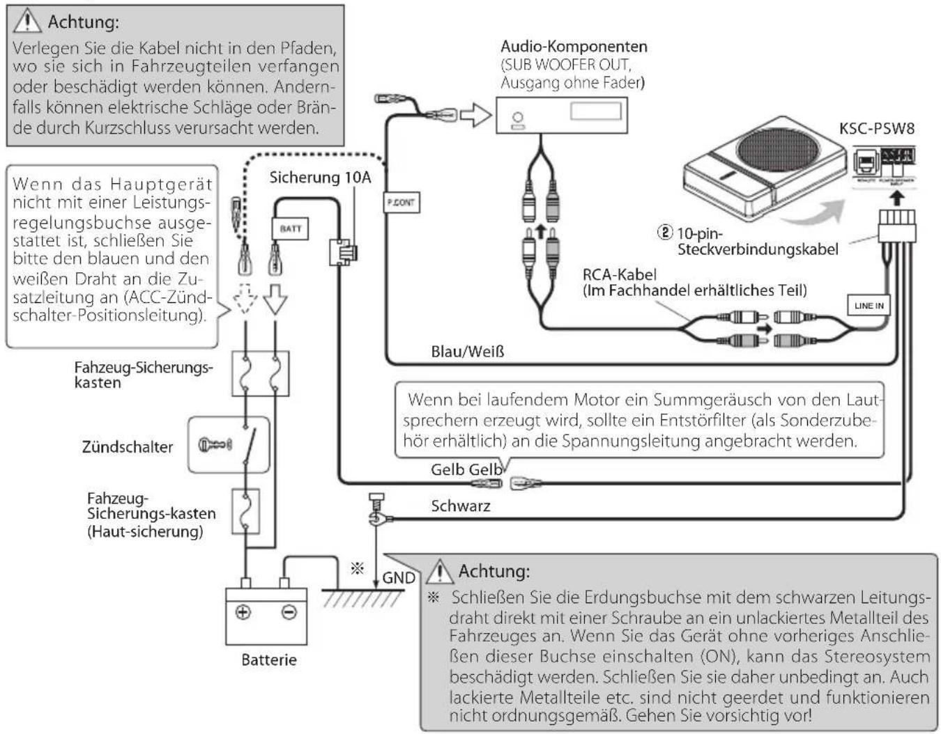 KENWOOD KSCPSW8 - ■ Beispiel - 1