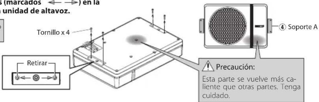 KENWOOD KSCPSW8 - Retire los 4 tornillos (marcados  en la parte inferior de la unidad de altovoz. - 1