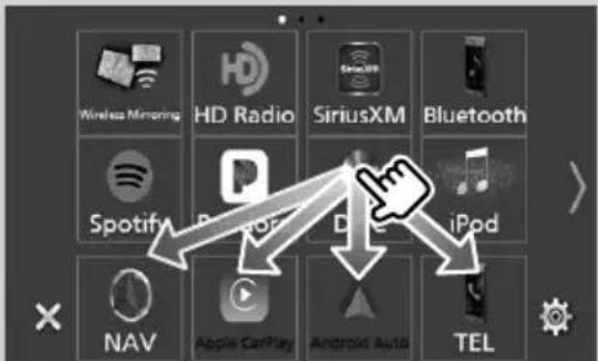 KENWOOD Excelon DNX696S - Personalizar los iconos de fuentes de acceso directo de la pantalla INICIO - 1