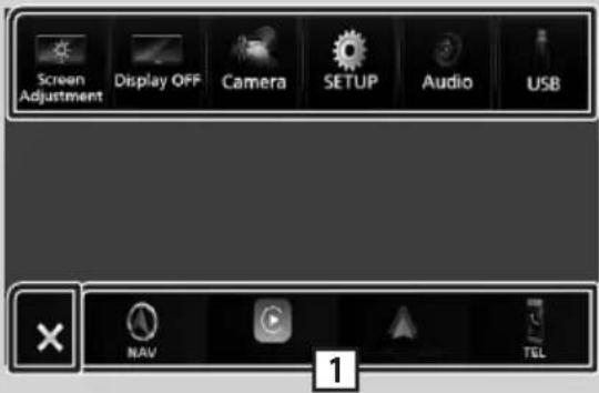 KENWOOD Excelon DNX696S - Menu emergente - 1