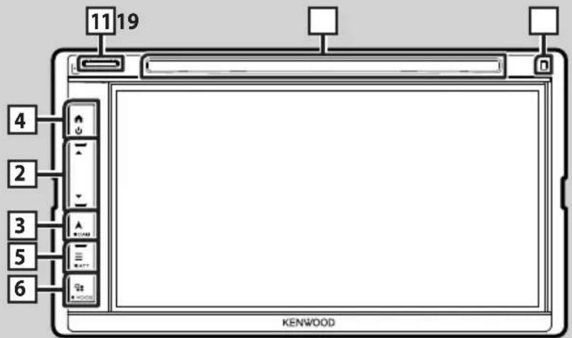 KENWOOD Excelon DNX696S - Fonctions des boutons en façade - 5
