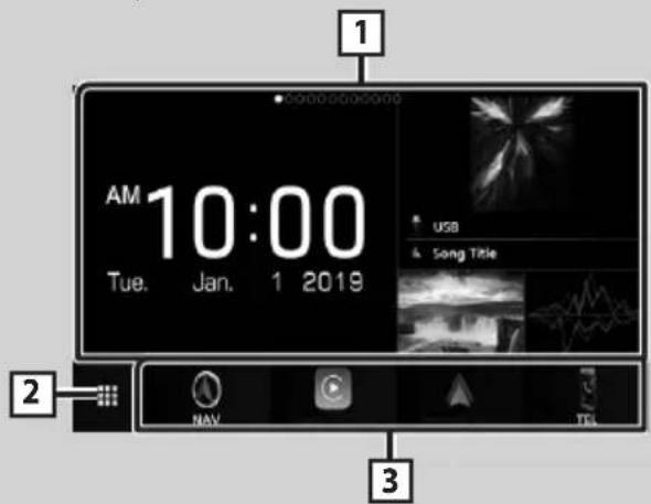 KENWOOD Excelon DNX696S - Descripciónes de la pantalla INICIO - 1