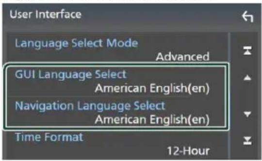 KENWOOD DNX576S - * Si vous sélectionnez [Advanced] comme mode de sélection de la langue, l'écran suivant s'affiche. - 1