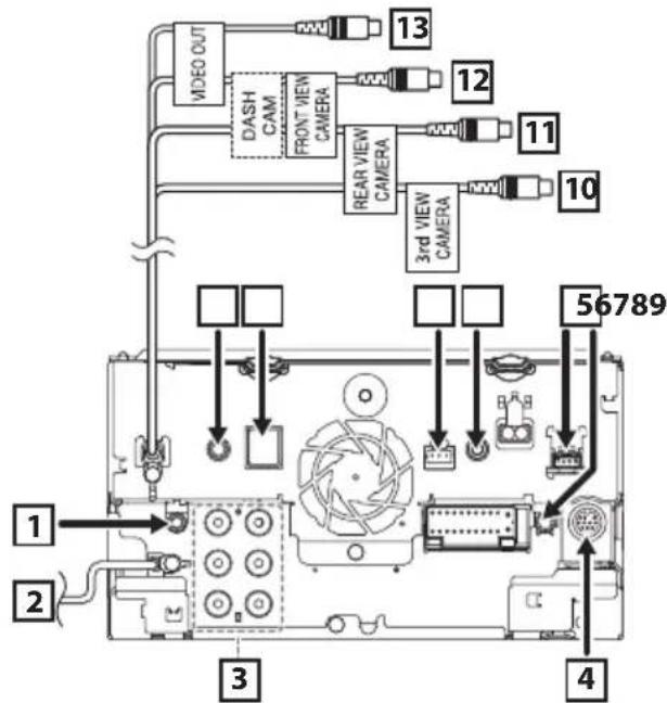 KENWOOD Excelon DDX9907XR - Connexion du système et des posants externes - 1