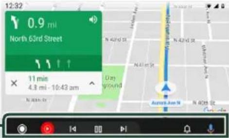 KENWOOD Excelon DDX9907XR - Boutons de commande et implications disponibles sur ran d'Android Auto - 1
